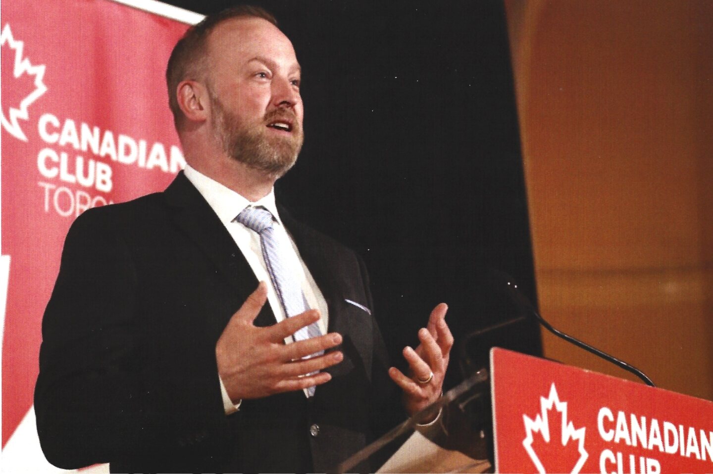 Michael Bach speaking at the Canadian Club
